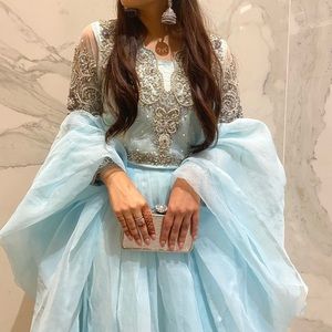 Custom Cinderella Blue Lehenga